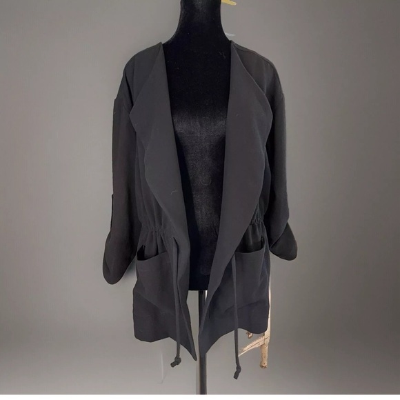 Astr The Label Jacket S Black Slouchy Drape Collar Holidays Preppy Dressy Classy - Picture 2 of 7